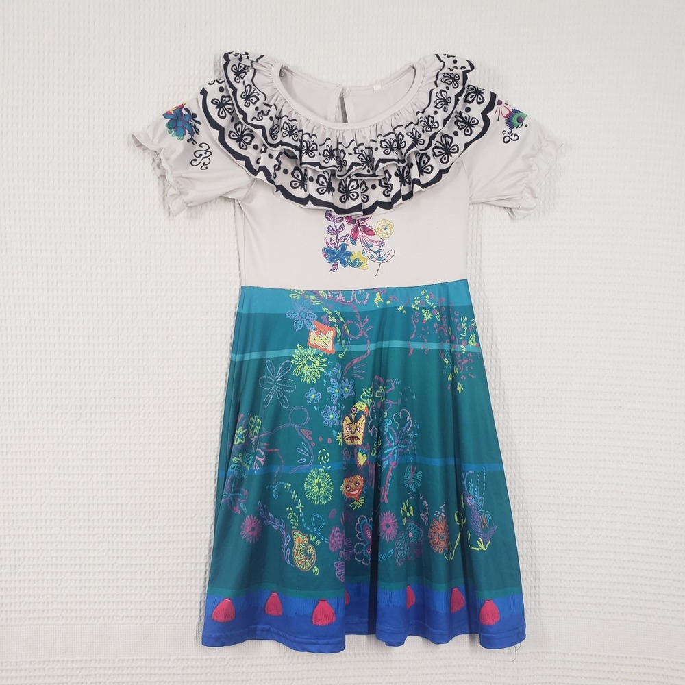 Disney Encanto Mirabel Costume Dress Kids 7/8 White Cosplay Dress Up Halloween